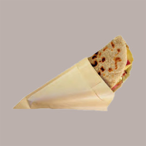 100 Pz Cono Carta Porta Panino +Tovagliolo Avana Tinta Unita