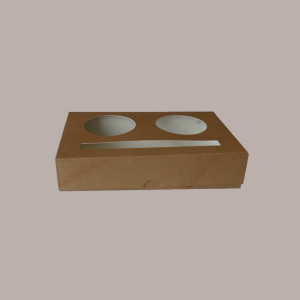 100 Pz Cestino Carta 2 Fori per Caffè Asporto Brown Coffee Speed
