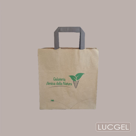 200 Pezzi Borsa Carta Avana Gelateria Amica Natura 26+16x17 [7622df63]