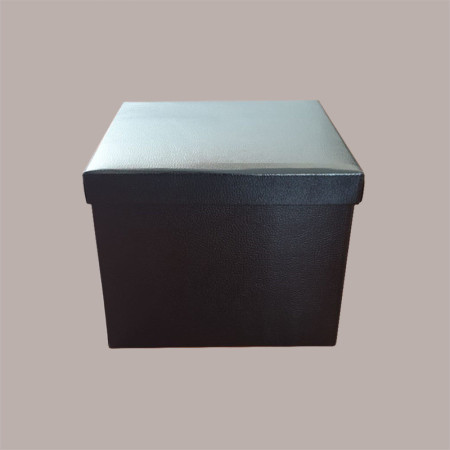 5 Cassetta Scatola Baule Carta Quadrata PELLE NERO 30x30H24 [d09fd5a2]