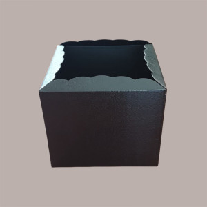 5 Cassetta Scatola Baule Carta Quadrata PELLE NERO 30x30H24 [bea457ab]