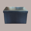 2 Pz Scatola Baule+Coperchio Carta Pelle Nero 400x285H240 mm [c76595da]