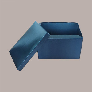 2 Pz Scatola Baule+Coperchio Carta Pelle Nero 400x285H240 mm [707854de]