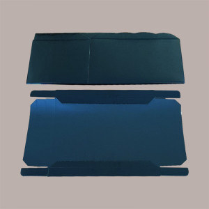 2 Pz Scatola Baule+Coperchio Carta Pelle Nero 400x285H240 mm [752813c0]