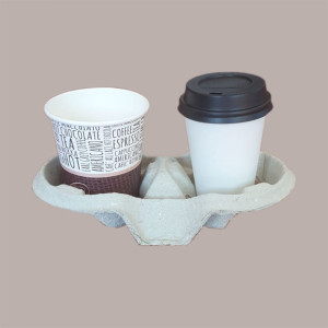 100 Porta 2 Bicchieri Caffè Cappuccino Polpa Carta Riciclata