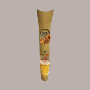 Porta Patatine e Porta Bicchiere Carta Avana Freebox TRIO x 50 pz [f79aa008]