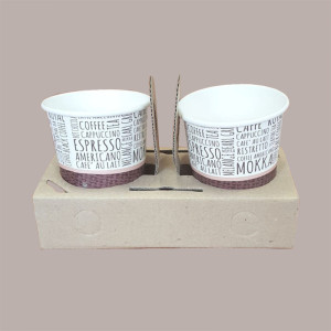 100 Pz Cestino Carta Avana 2 Fori Porta Cappuccino Asporto Speed [8cd2422b]
