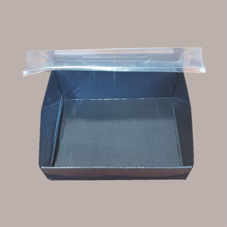 15 Pz Box Alimenti Carta Nero Sushi Quadrato +Coperchio PRYSMA [ce73cb80]