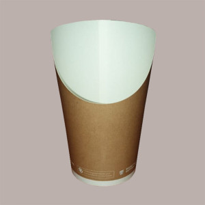 100 Pz Bicchiere Carta Avana Porta Patatine Maxi Bio Compostabile