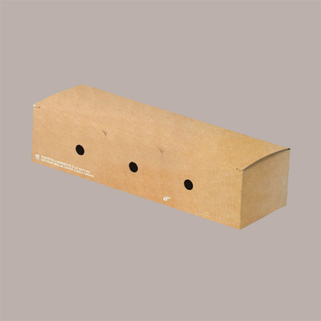 50 Pz Porta Hot Dog Richiudibile Avana Bio Compost 230x73H54mm [63033a3a]