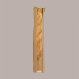 1000 pz Sacchetto Carta Avana Baguette Finestra Microf. 12+4H65 [675ebad4]