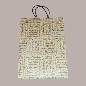 20 Pz Shopper Carta Marrone Words Manico Cordino 230x100H300 [67e3f2be]