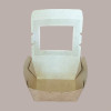 50 Box Alimenti Piccolo Asporto Carta Marrone Finestra 130x110H65 [df79138e]