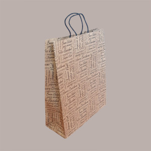 20 Pz Shopper Carta Marrone Words Manico Cordino 350x130H430 [fb663488]
