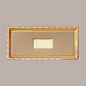 25 Pz Vassoio Rettangolare Medoro Oro Plastica Rigido 15x25 Alcas [9201130f]