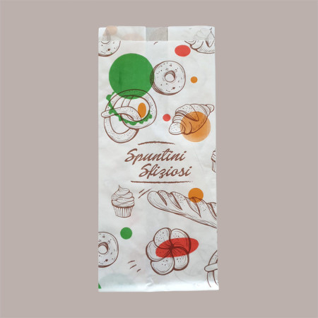 10 Kg Sacchetto Carta Politenata Antigrasso Spuntini Sfiziosi 12x26 [a1ba52db]