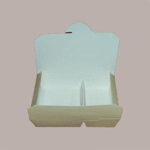 60 Box Alimenti Asporto 2 Scomparti Carta Champagne 195x140H45 [e2db963f]