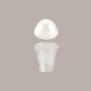 50 Pz Bicchiere PLA BIO 200cc con Coperchio Cupola con Foro [09d9214f]