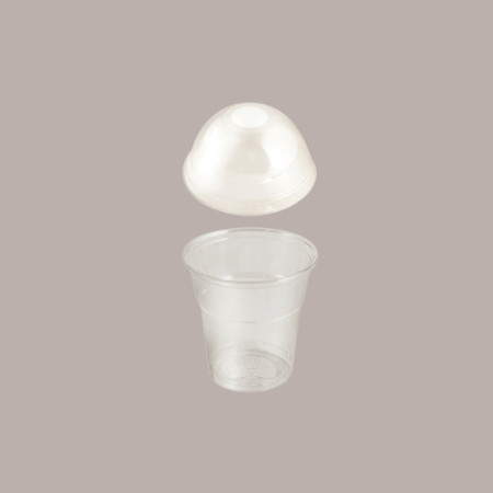 50 Pz Bicchiere PLA BIO 200cc con Coperchio Cupola con Foro [09d9214f]