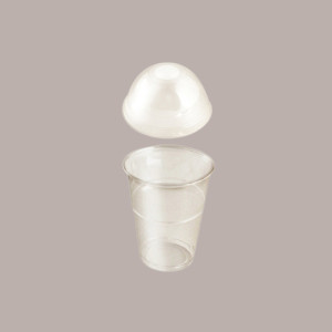 50 Pz Bicchiere PLA BIO 350cc con Coperchio Cupola con Foro [a55e8fd5]