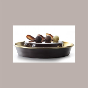 10 Vassoio Oro Marrone Charlotte Tiramisù Babà Profitterol 26 cm