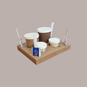 100 Porta Bicchieri Carta Asporto Caffè Cappuccino 4 Fori 4Coffee