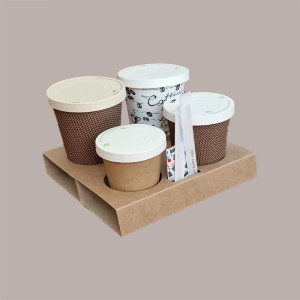 100 Porta Bicchieri Carta 4 Fori per Caffè Cappuccino AMERICANO