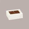 20 Scatola Porta Cioccolatini Quadretto Seta Bianco 60x50H30mm [292ce284]