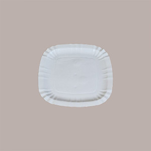 100 Pz Piatto Quadrato PIZZA Carta Bianca Politenata 24x24cm [840f2c8f]