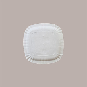 100 Pz Piatto Quadrato PIZZA Carta Bianca Politenata 24x24cm [ef64e998]