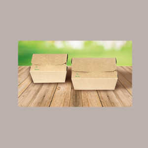 6O Pezzi Box Vassoio Alimenti Medio Bio Eco Bamboo 175x140H65
