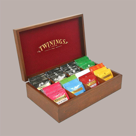 Scatola Legno 8 Scomparti + 80 Filtri Camomilla Assortiti Twinings [76520670]