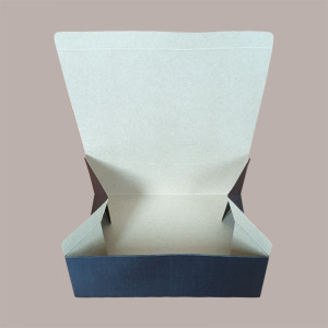 10 Pz Scatola Carta Chiusa Box Asporto SETA NERO 250x200H80 [3f5071cb]