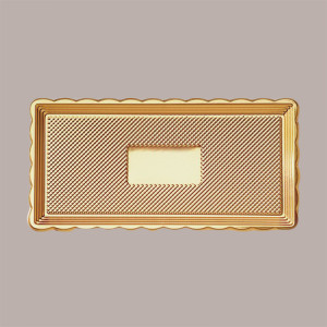 25 Pz Vassoio Rettangolare Medoro Oro Plastica Rigido 15x20 Alcas [15adcb0e]