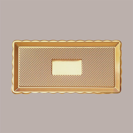 25 Pz Vassoio Rettangolare Medoro Oro Plastica Rigido 15x20 Alcas [15adcb0e]