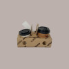 100 Pz Cestino Carta Avana 2 Fori per Caffè Asporto Coffee Speed [07582fb8]