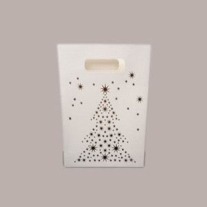 10 Pezzi Shoppers Carta Bianca Albero Natale Oro 16+8H23 [f8ad47ca]