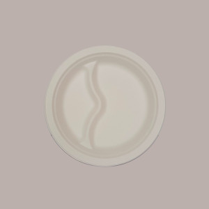50 Pz Piatto Biscomparto Bio Eco dm22 in Carta Polpa Cellulosa [04c46af6]