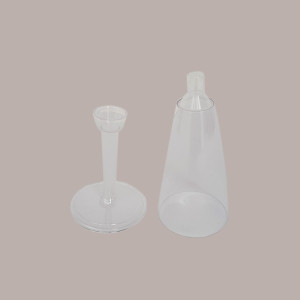 20 Pz Calice Champagne cc100 Trasparente completo di base