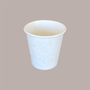100 Bicchiere Termico Caffè 3oz Carta Bianca Damasco 80cc B05