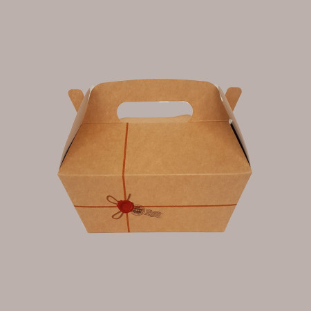 50 Pz Cestino Carta Porta  Alimenti Piccolo Manico KID 165x110H90 [25100e6a]