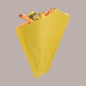 300 Cono Carta Gialla Grande Porta Alimenti Fritti 215H240mm