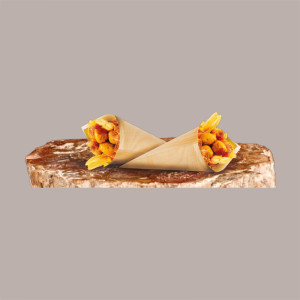 300 Cono Carta Gialla Grande Porta Alimenti Fritti 215H240mm [5998e997]