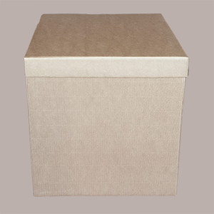 5 Pz Scatola Baule+Coperchio Carta Onda Avana 250x250H300 mm [3030053d]