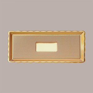 10 Pz Vassoio Rettangolare Medoro Oro Plastica Rigido 15x35 Alcas