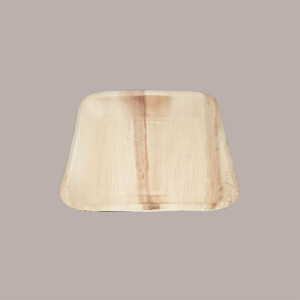 25 Pezzi Piatto Quadrato Grande Foglia Palma Bio 24x24 [8010a827]