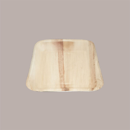 25 Pezzi Piatto Quadrato Grande Foglia Palma Bio 24x24 [8010a827]