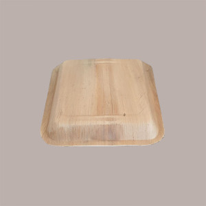 25 Pezzi Piatto Quadrato Grande Foglia Palma Bio 24x24
