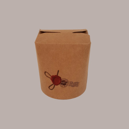 50 Pz Take Away Box Food Cup 1000 cc Carta Avana Ceralacca [4da7e16b]