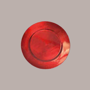 6 Pz Piatto Sottopiatto Tondo Laccato Rosso Dm33cm Natale Feste